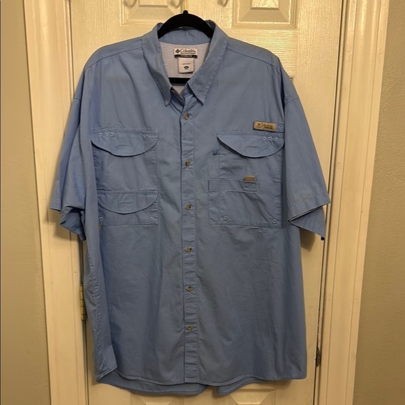 Columbia Blue Casual Button Down Shirt #278 - Picture 1 of 7